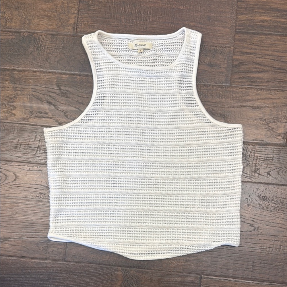 White Sleeveless Knit Top